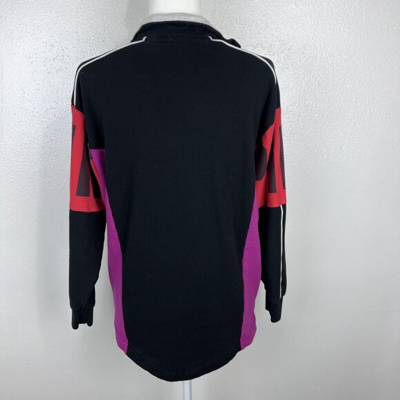 Pink Victoria's Secret Sweater Women Medium Black Colorblock Pullover 3/4 Zip - Picture 3 of 16